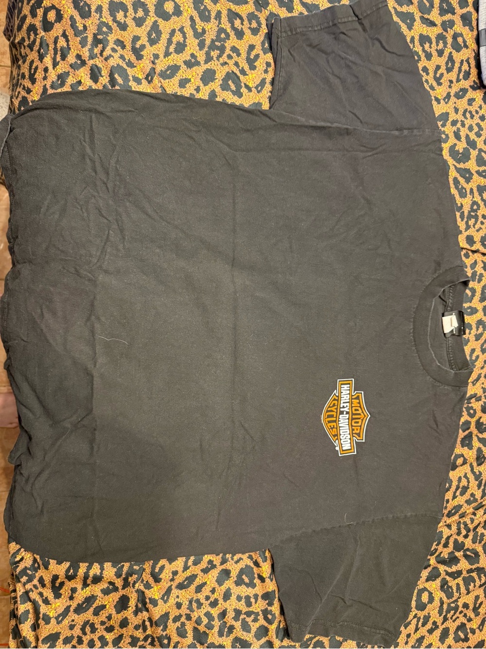 Harley-Davidson Black Short Sleeve Tee with Orange Logo